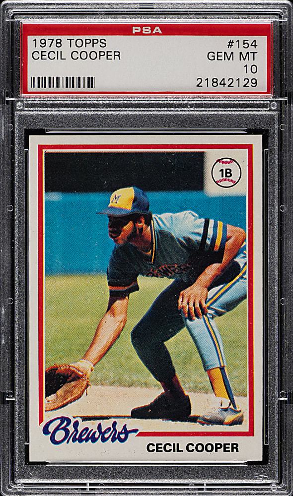 1978 Topps #154 Cecil Cooper PSA GEM MINT 10