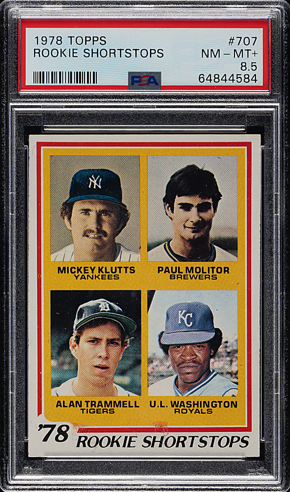 1978 Topps #707 Paul Molitor and Alan Trammell Rookie PSA NM-MT+ 8.5