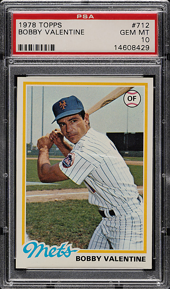 1978 Topps #712 Bobby Valentine PSA GEM MINT 10