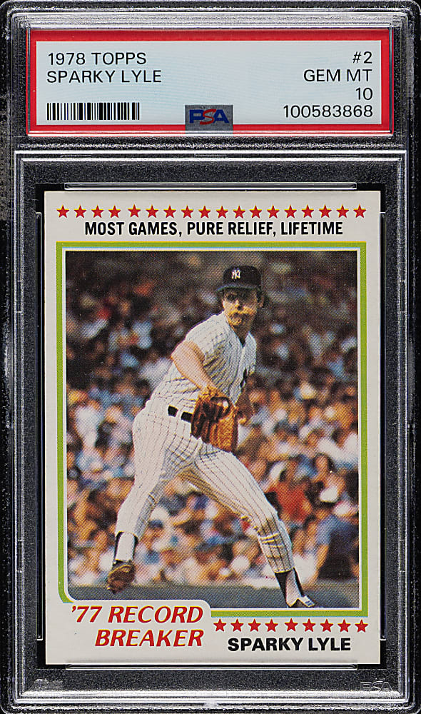 1978 Topps #2 Sparky Lyle PSA GEM MINT 10