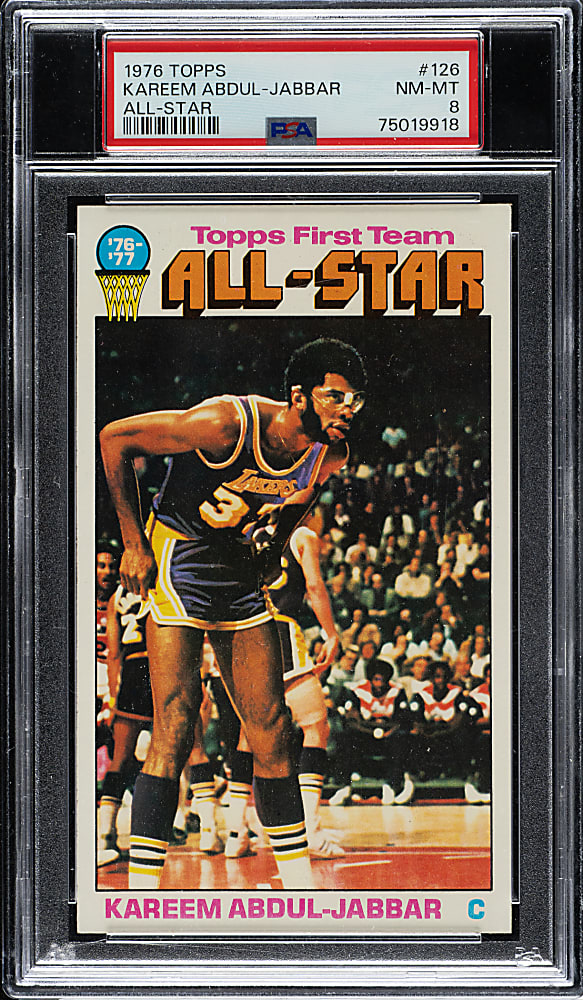 1976-1977 Topps Basketball #126 Kareem Abdul-Jabbar All-Star PSA NM-MT 8