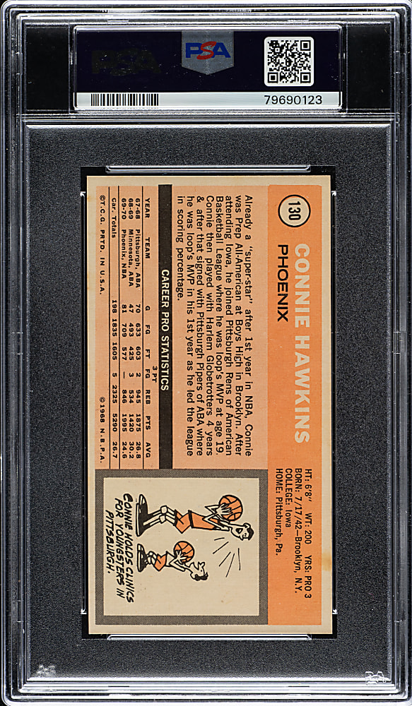 1970-1971 Topps Basketball #130 Connie Hawkins PSA NM-MT 8