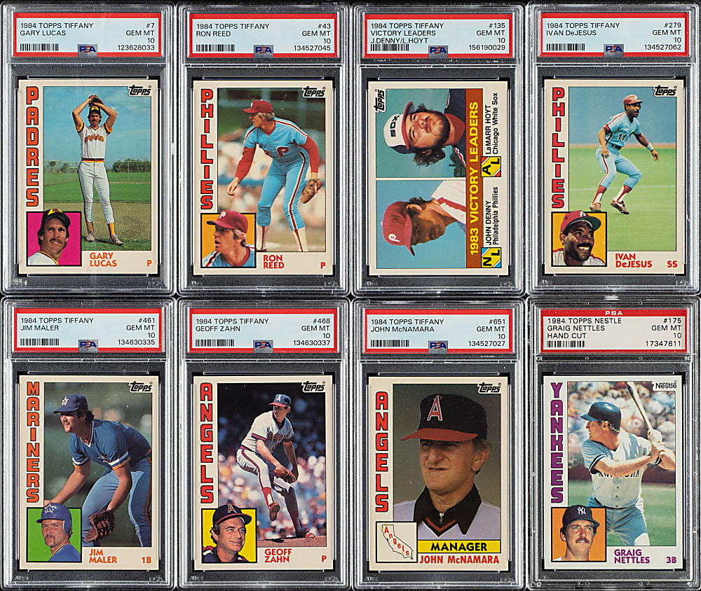 1984 Topps Tiffany and Nestle PSA GEM MINT 10 Collection (8)