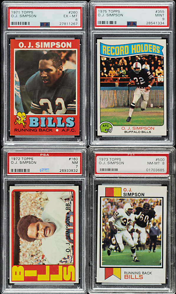 1971 to 1978 Topps Football O.J. Simpson PSA-Graded Collection (14)
