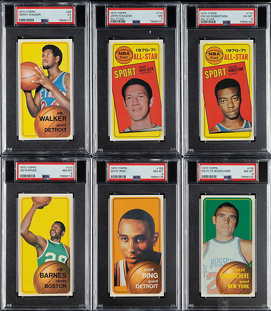 1970-1971 Topps Basketball PSA-Graded Collection (6) Including John Havlicek, Oscar Robertson, and Dave Bing