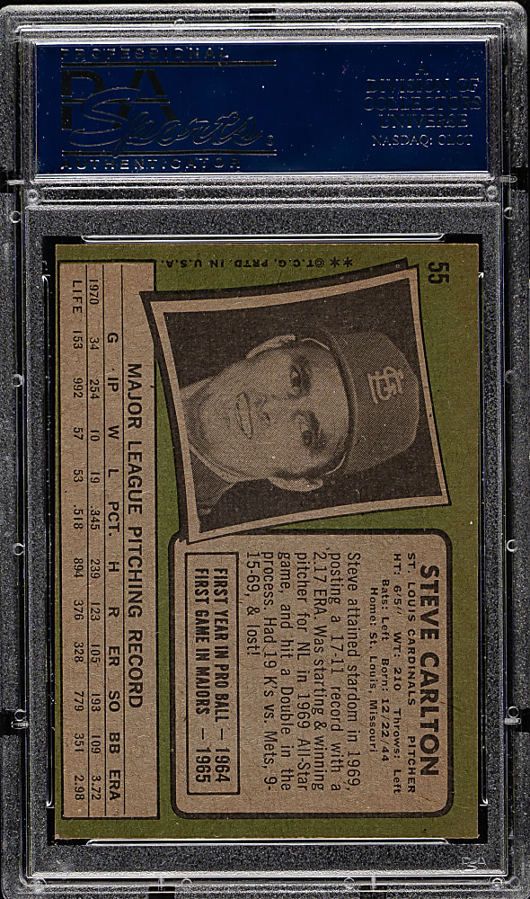 1971 Topps #55 Steve Carlton PSA EX-MT 6
