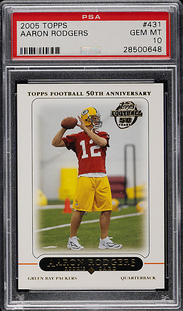 2005 Topps Football #431 Aaron Rodgers Rookie PSA GEM MINT 10