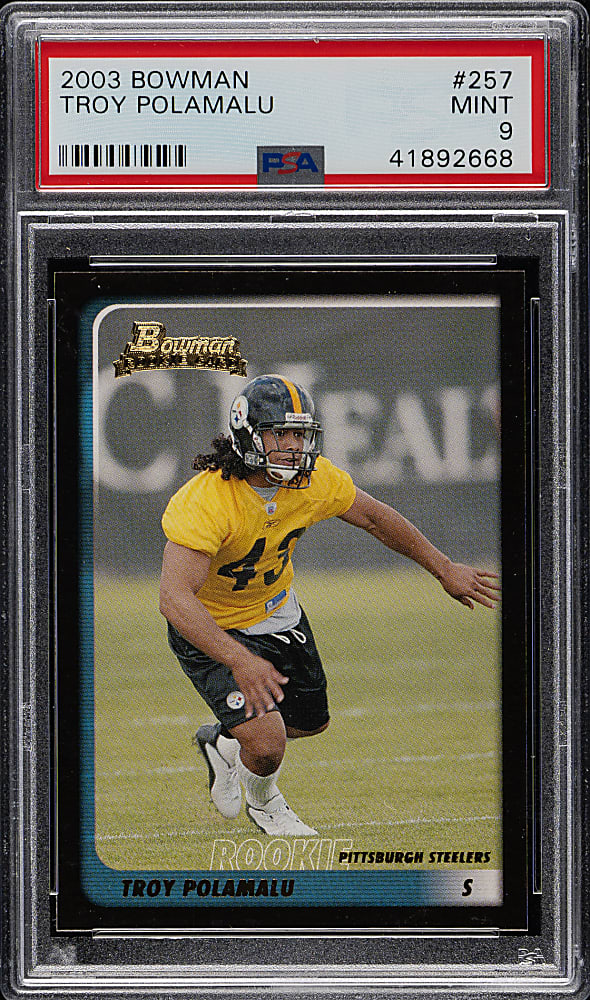 2003 Bowman Football #257 Troy Polamalu Rookie PSA MINT 9