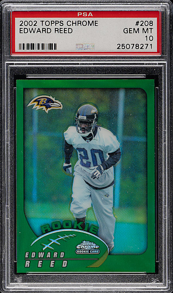 2002 Topps Chrome Football #208 Ed Reed Rookie PSA GEM MINT 10