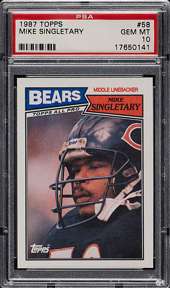 1987 Topps Football #58 Mike Singletary PSA GEM MINT 10