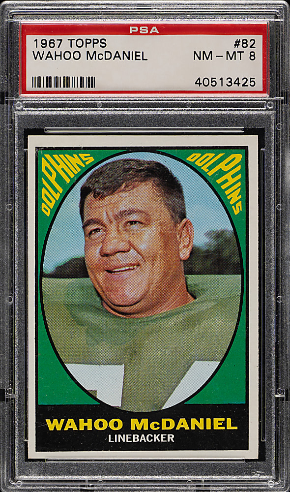 1967 Topps Football #82 Wahoo McDaniel PSA NM-MT 8