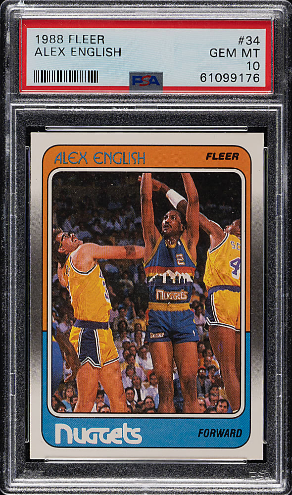 1988-1989 Fleer Basketball #34 Alex English PSA GEM MINT 10
