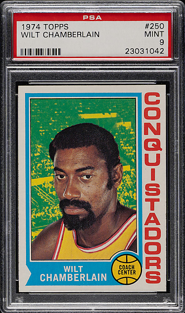 1974-1975 Topps Basketball #250 Wilt Chamberlain PSA MINT 9
