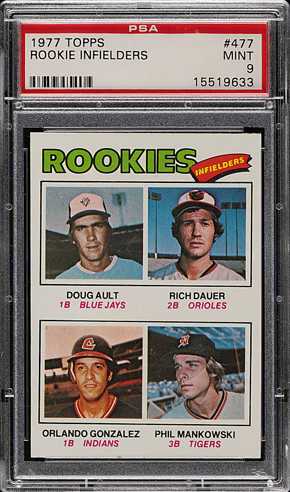 1977 Topps #477 Ault/Dauer/Gonzalez/Mankowski PSA MINT 9
