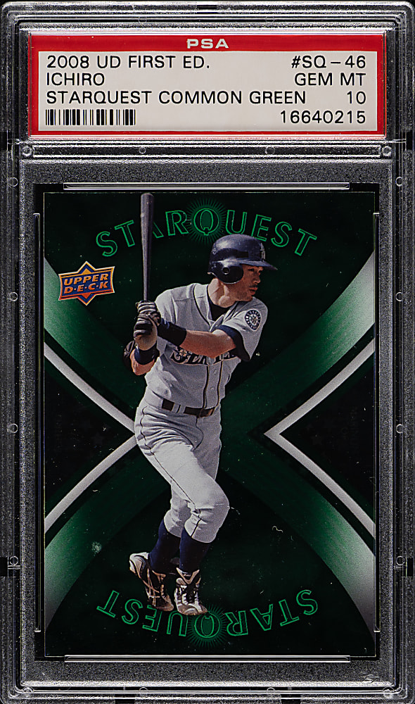 2008 Upper Deck First Edition Starquest Common Green #SQ-46 Ichiro Suzuki PSA GEM MINT 10