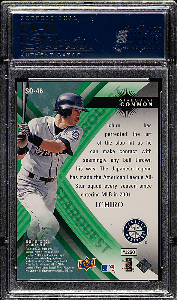 2008 Upper Deck First Edition Starquest Common Green #SQ-46 Ichiro Suzuki PSA GEM MINT 10