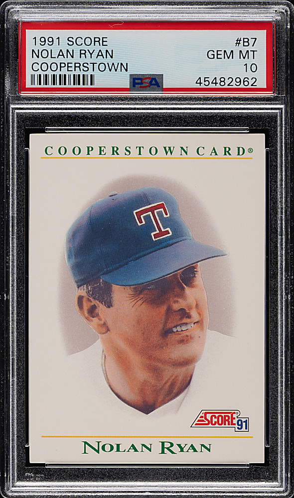 1991 Score Cooperstown #B7 Nolan Ryan PSA GEM MINT 10
