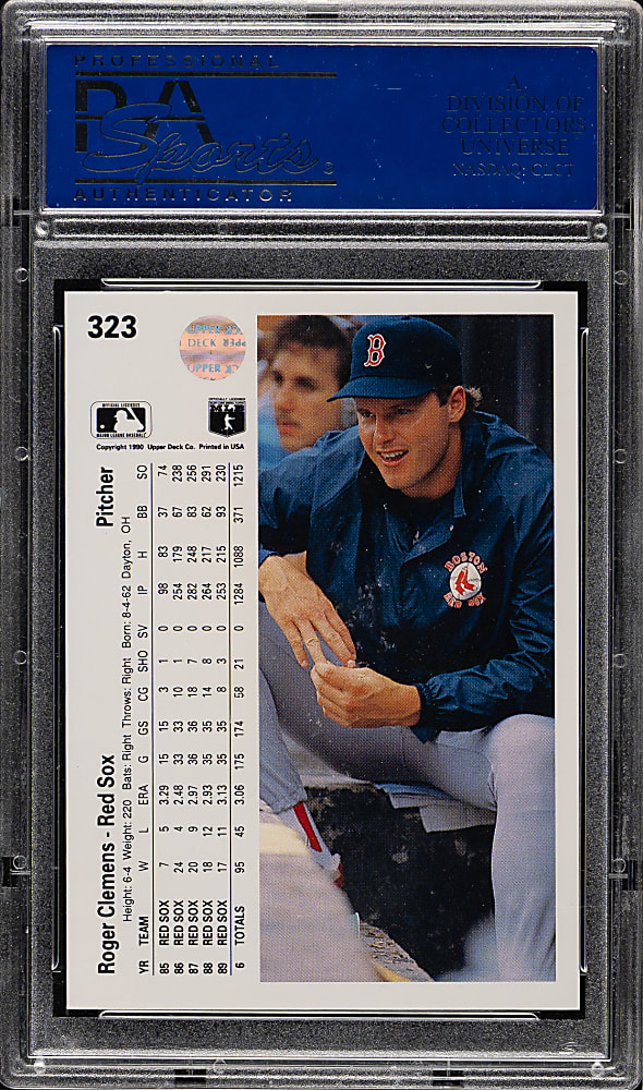 1990 Upper Deck #323 Roger Clemens PSA GEM MINT 10