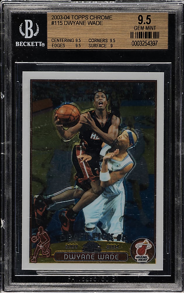 2003-2004 Topps Chrome Basketball #115 Dwyane Wade Rookie BGS GEM MINT 9.5
