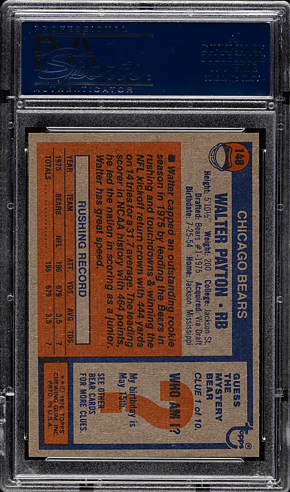 1976 Topps Football #148 Walter Payton Rookie PSA NM-MT 8