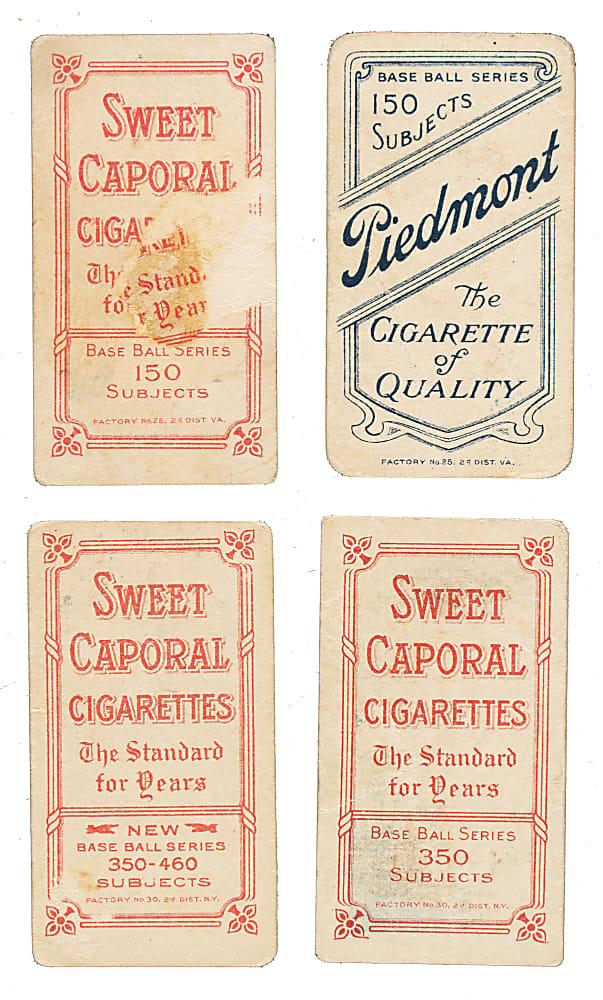1909-1911 T206 White Border Hal Chase Collection (4)