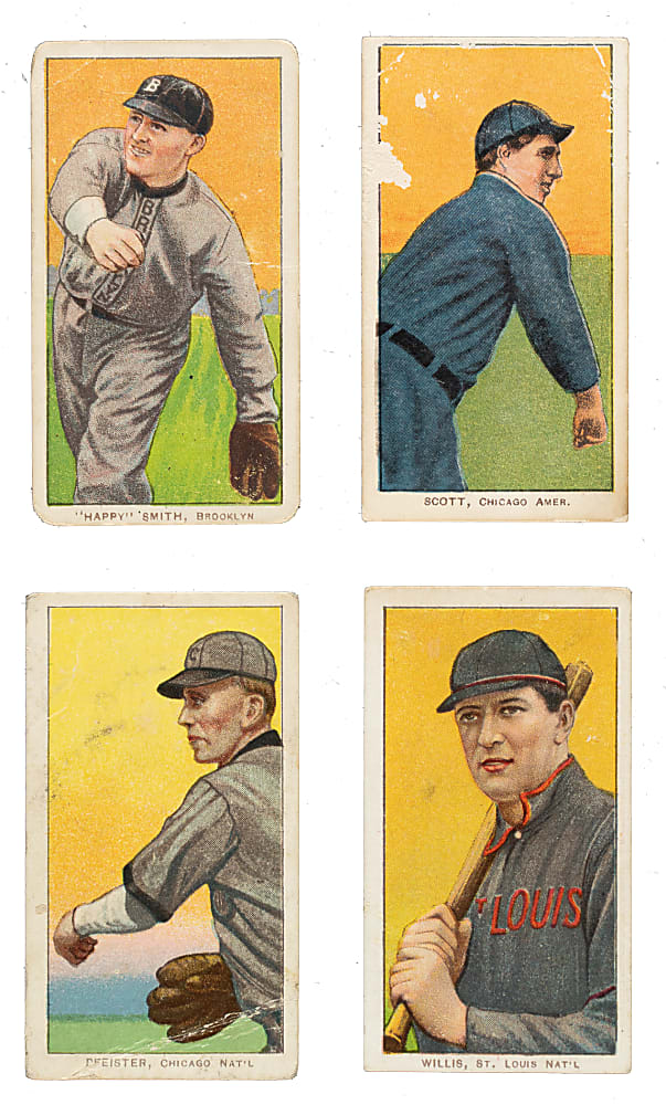 1909-1911 T206 White Border Collection (4) Including Vic Willis - All Old Mill Backs