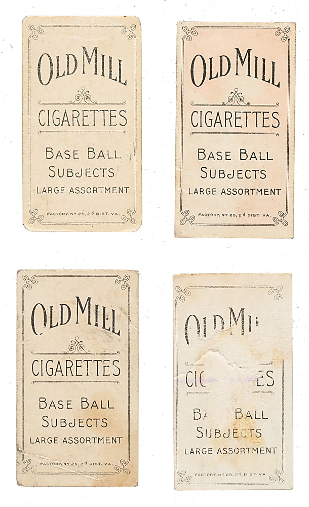 1909-1911 T206 White Border Collection (4) Including Vic Willis - All Old Mill Backs