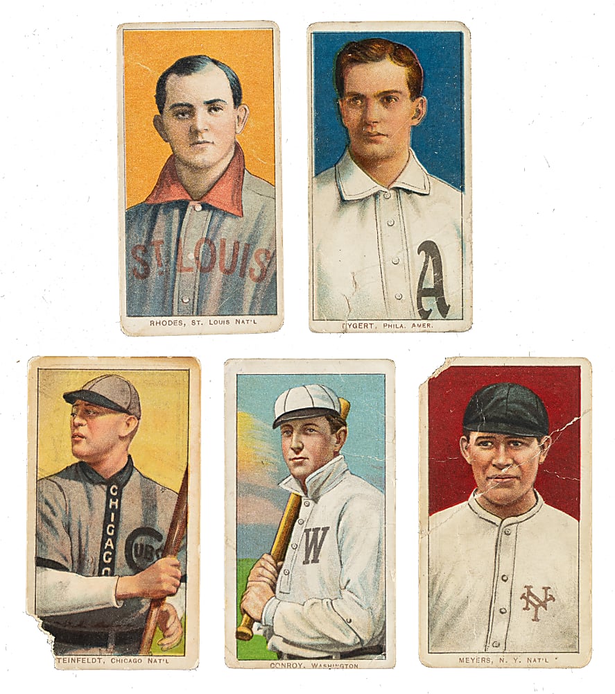 1909-1911 T206 White Border Collection (5) - All American Beauty and Tolstoi Backs