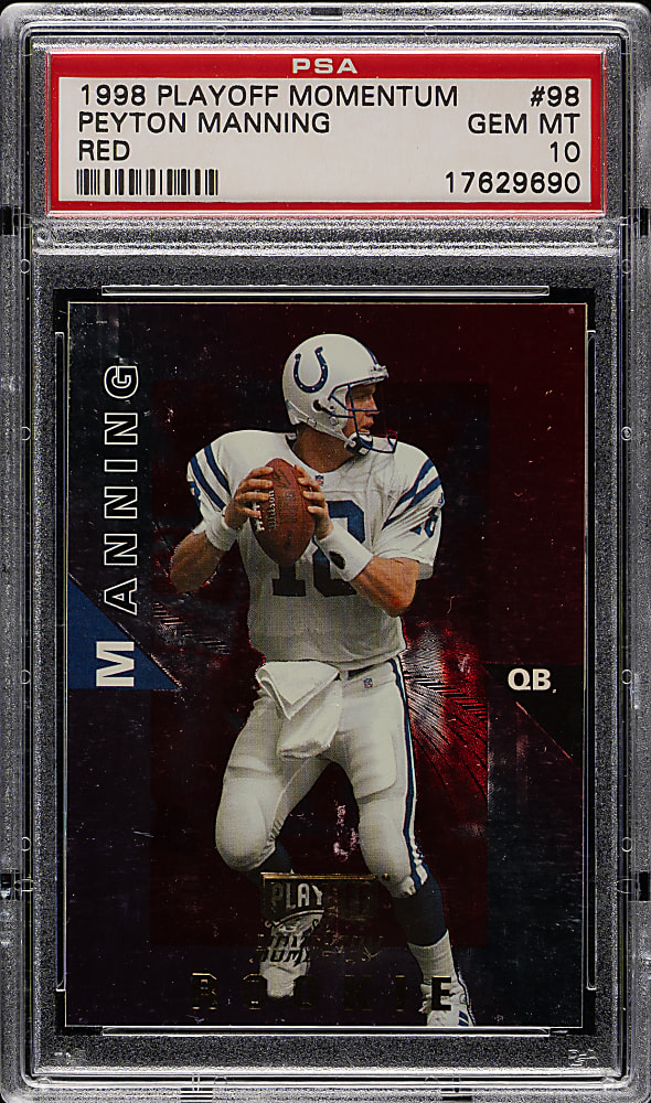1998 Playoff Momentum Football #98 Peyton Manning Rookie Red PSA GEM MINT 10