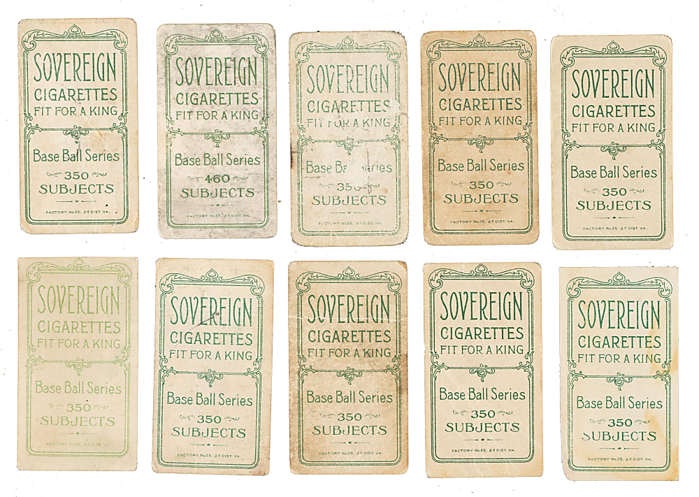 1909-1911 T206 White Border Collection (10) - All Sovereign Backs