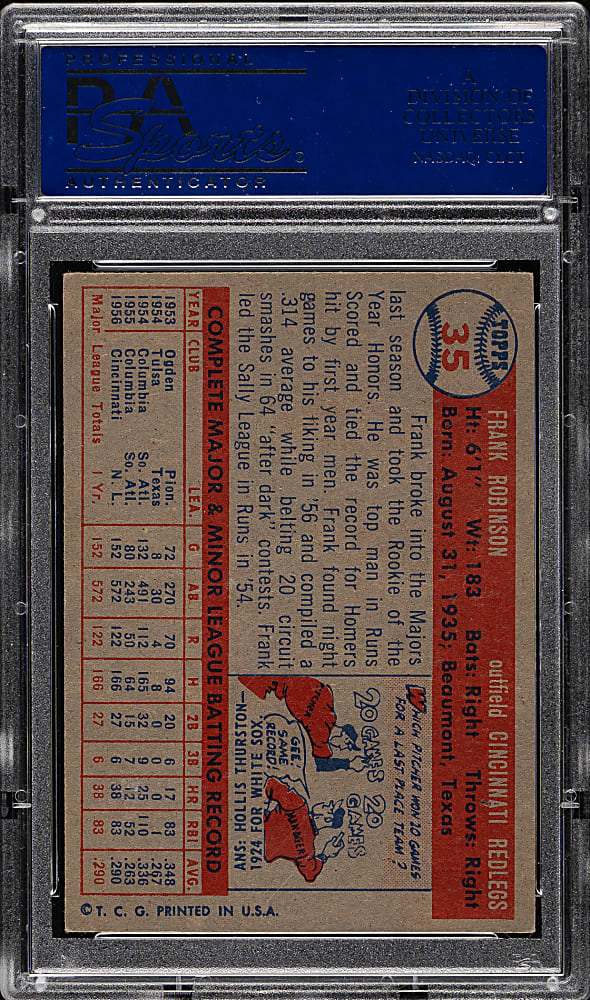 1957 Topps #35 Frank Robinson Rookie PSA EX-MT 6
