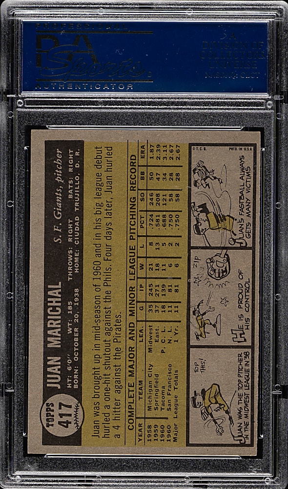 1961 Topps #417 Juan Marichal Rookie PSA NM 7