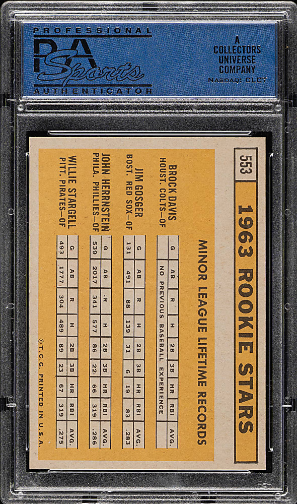 1963 Topps #553 Willie Stargell Rookie PSA NM 7