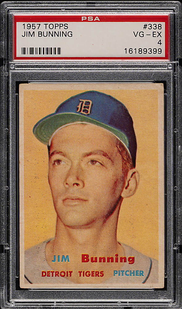 1957 Topps #338 Jim Bunning Rookie PSA VG-EX 4