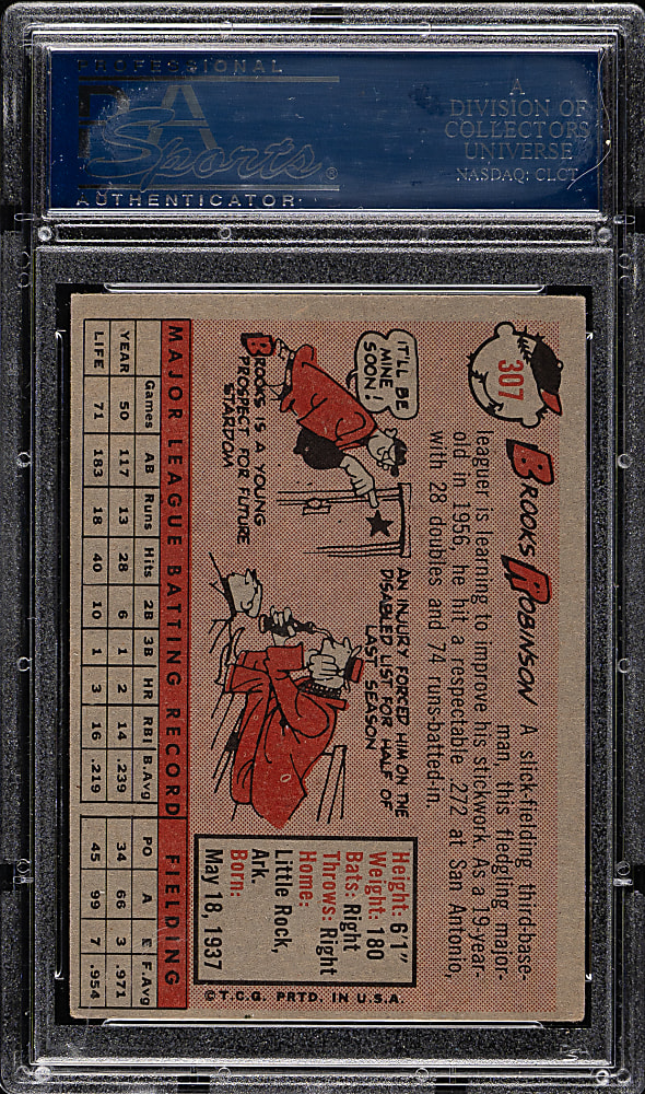 1958 Topps #307 Brooks Robinson PSA EX+ 5.5