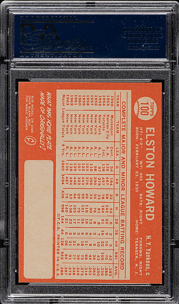 1964 Topps #100 Elston Howard PSA NM-MT 8