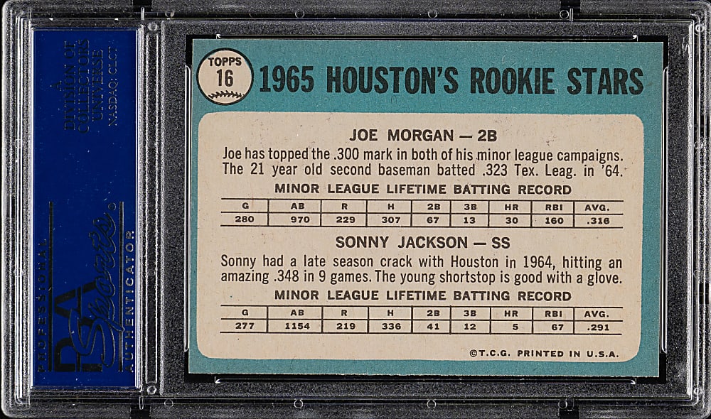 1965 Topps #16 Joe Morgan Rookie PSA EX-MT 6