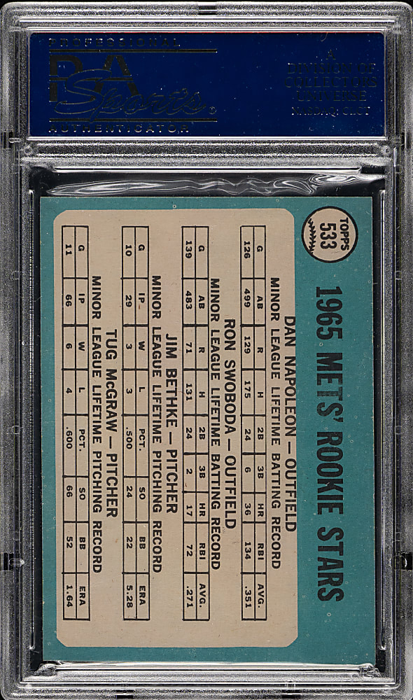 1965 Topps #533 Tug McGraw Rookie PSA NM-MT 8