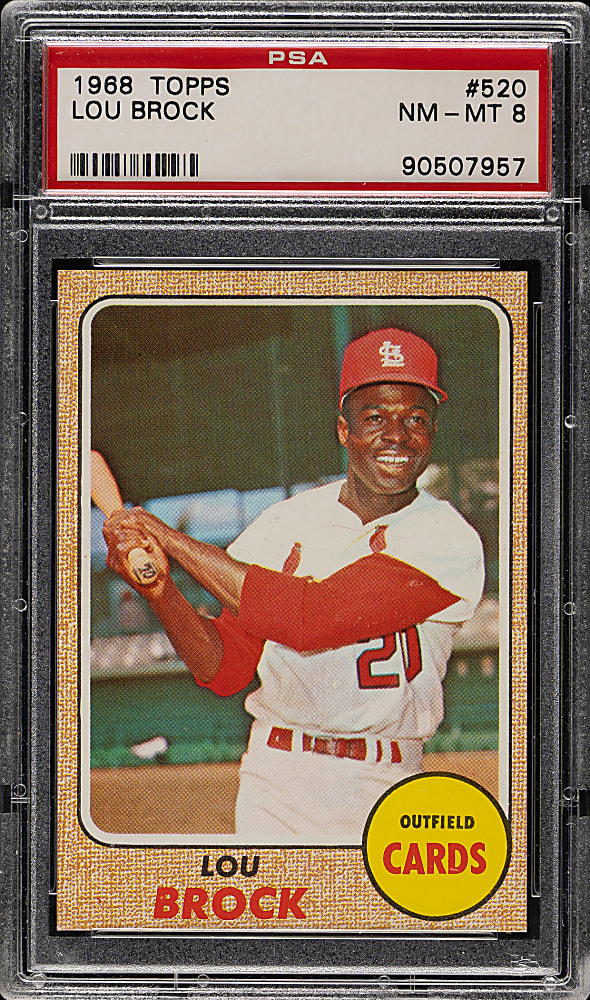1968 Topps #520 Lou Brock PSA NM-MT 8