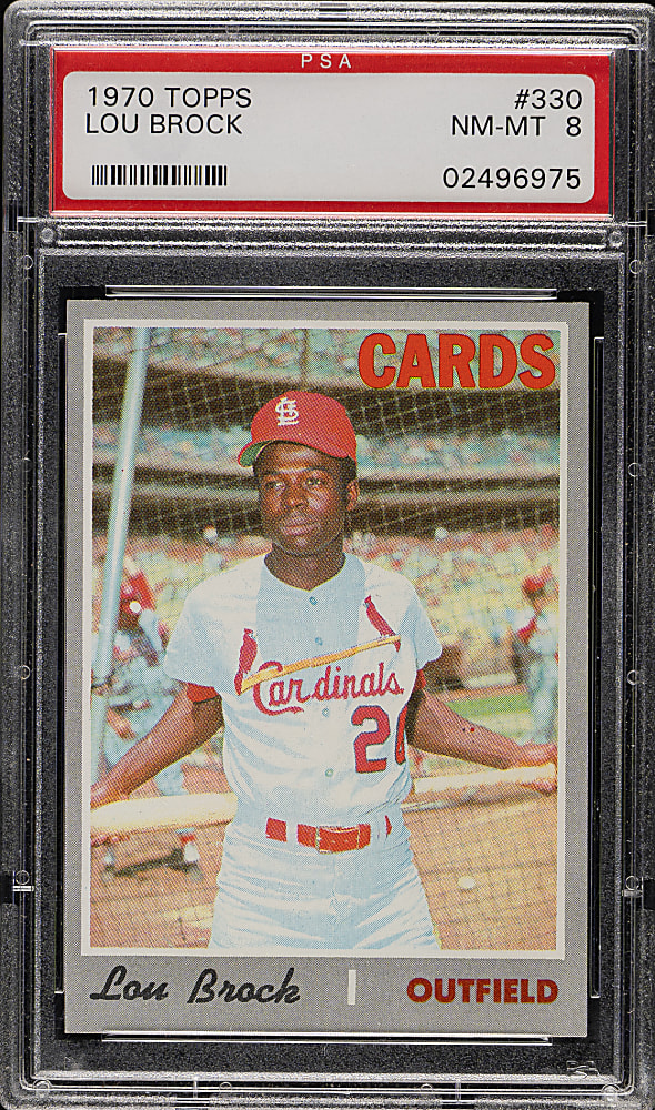 1970 Topps #330 Lou Brock PSA NM-MT 8