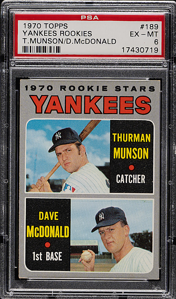 1970 Topps #189 Thurman Munson Rookie PSA EX-MT 6