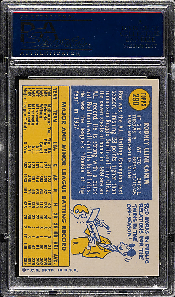 1970 Topps #290 Rod Carew PSA NM-MT 8