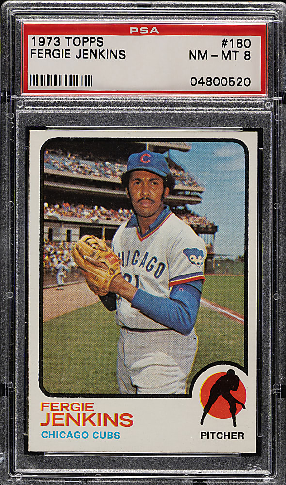 1973 Topps #180 Fergie Jenkins PSA NM-MT 8