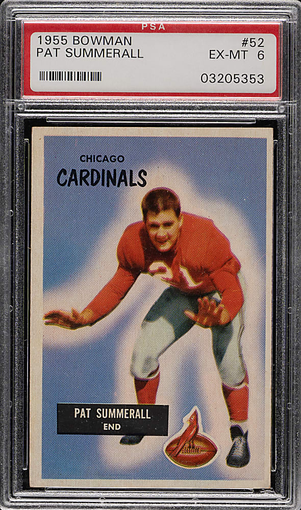 1955 Bowman Football #52 Pat Summerall Rookie PSA EX-MT 6