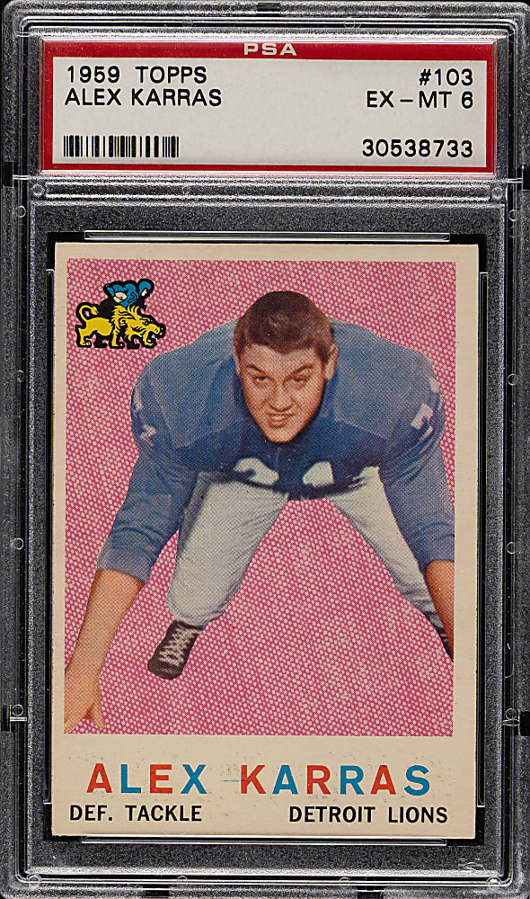 1959 Topps Football #103 Alex Karras Rookie PSA EX-MT 6