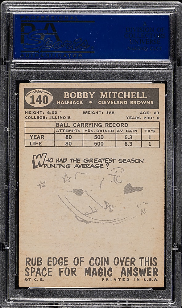 1959 Topps Football #140 Bobby Mitchell Rookie PSA EX 5