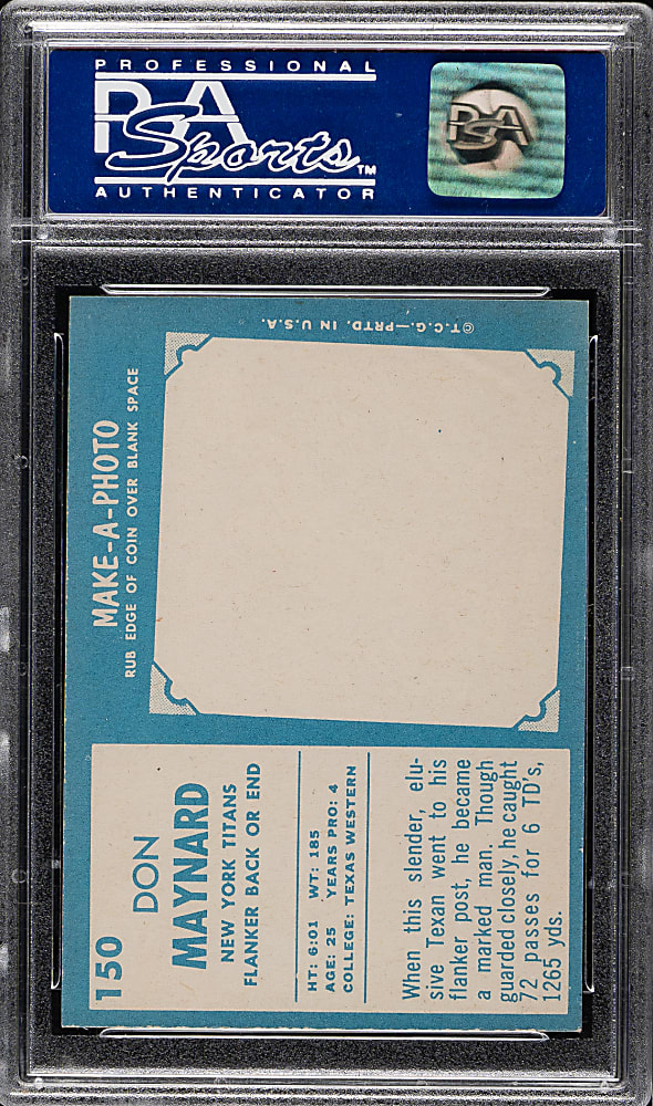 1961 Topps Football #150 Don Maynard Rookie PSA NM-MT 8