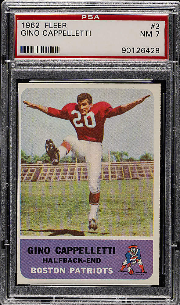 1962 Fleer Football #3 Gino Cappelletti PSA NM 7