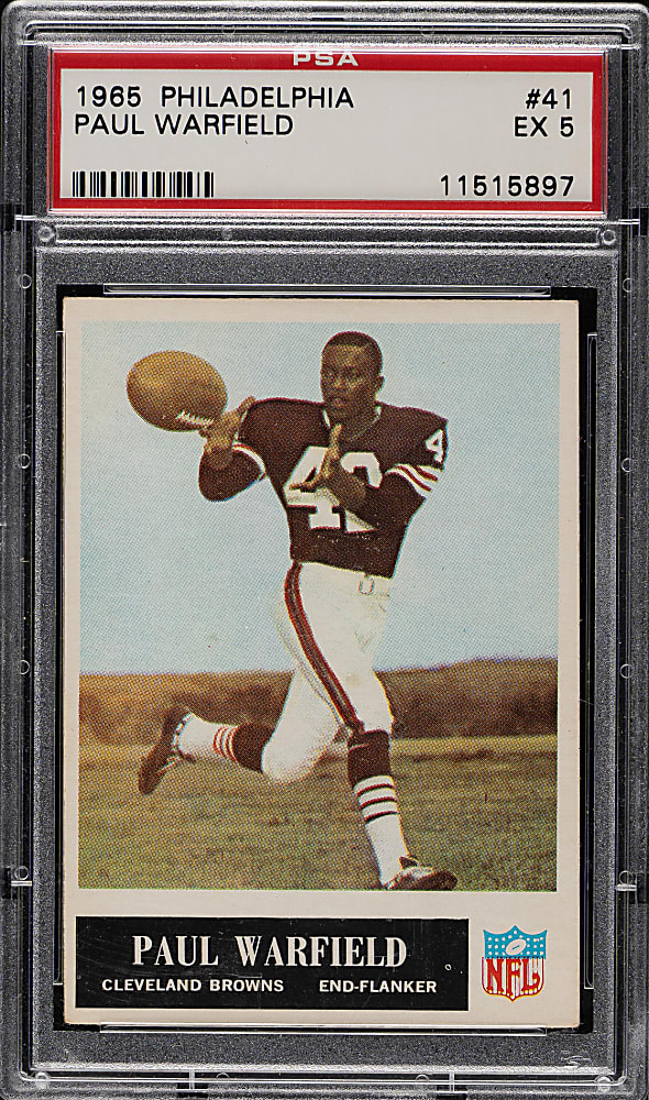 1965 Philadelphia Football #41 Paul Warfield Rookie PSA EX 5