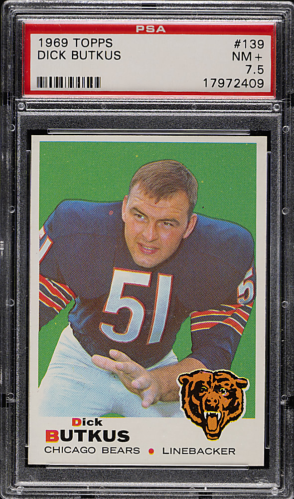 1969 Topps Football #139 Dick Butkus PSA NM+ 7.5